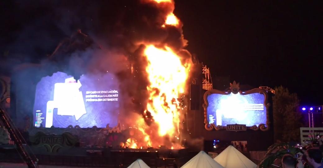 A Barcelone, la scène qui retransmet Tomorrowland en feu